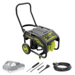 Restored Sun Joe SJG4100LP | Portable Propane Generator | Push-Button Electric + Recoil Start | Power Cooling System | 4100 Starting Watt | 3300 Running Watt | Battery & Charger (Refurbished)